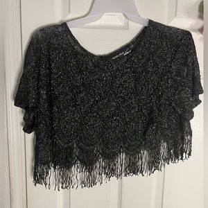 Metallic Fringe top